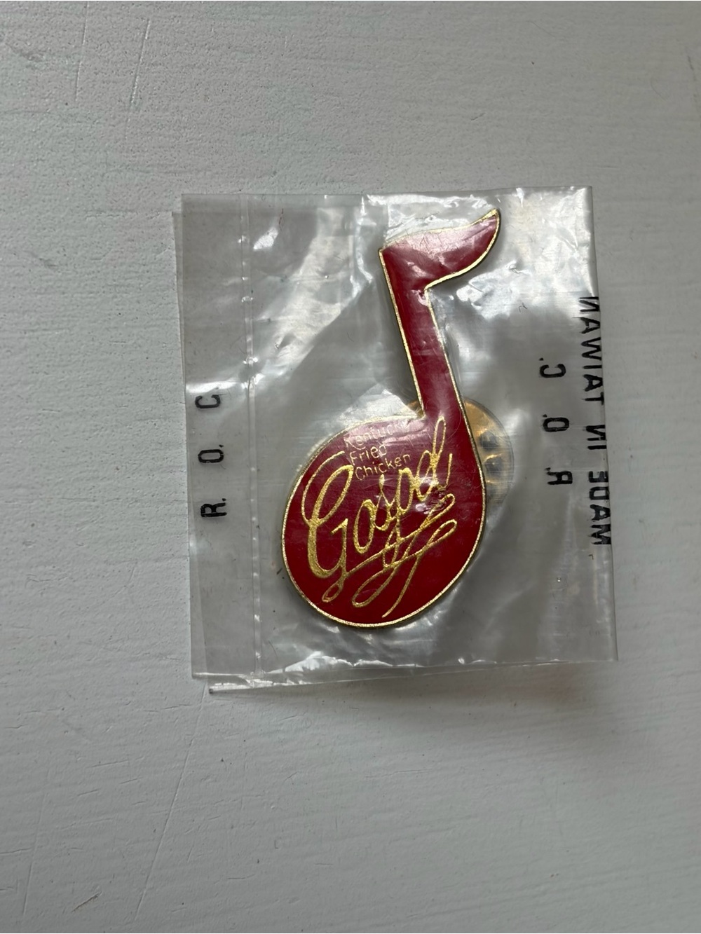 Vintage Kentucky Fried Chicken Gospel Red Musical Note Enamel Lapel Pin New NIP